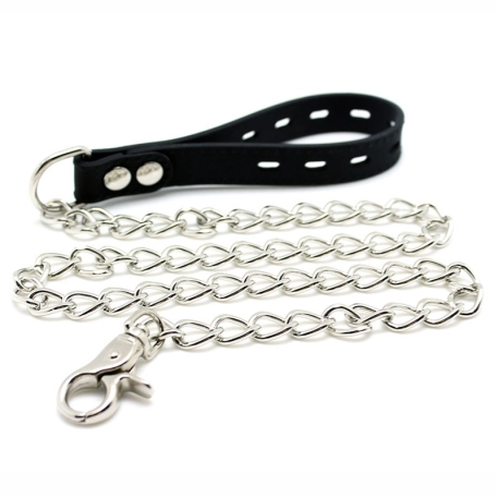 Collier BDSM en silicone et laisse en métal - Rimba