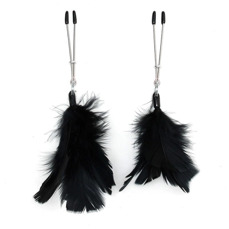 Nipple Clamps with feather Black - Rimba