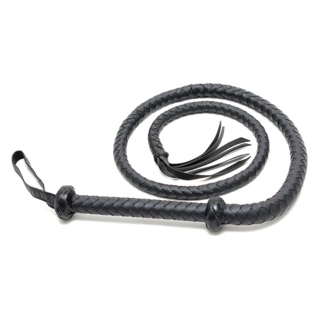 BDSM frusta in simili pelle intrecciata nero (155 cm) - Rimba