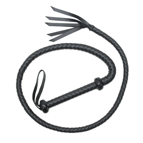 BDSM frusta in simili pelle intrecciata nero (155 cm) - Rimba