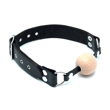 Bal Gag Bois et cuir Ø 4 cm - Rimba
