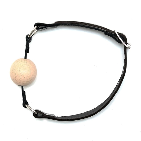 Bal Gag Bois et cuir Ø 4 cm - Rimba