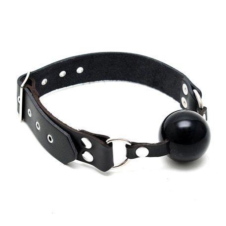 Ball Gag silicone and leather Ø 4.4 cm Black - Rimba