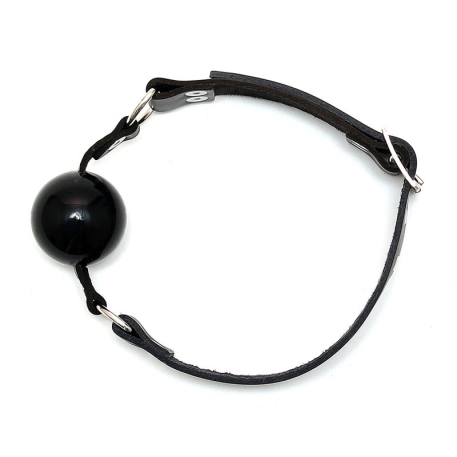 Ball Gag in silicone e pelle Ø 4.4 cm nero - Rimba