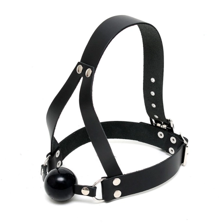 BDSM Kopfgeschirr mit Ball Gag Ø 4.4 cm - Rimba