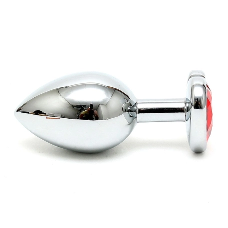 Butt plug with Heart Shaped crystal (red) - Rimba