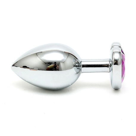 Butt plug con cristallo a forma di cuore (Violet) - Rimba