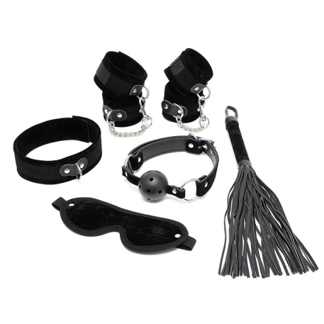 BDSM Kit débutant noir (6-pièces) - Rimba