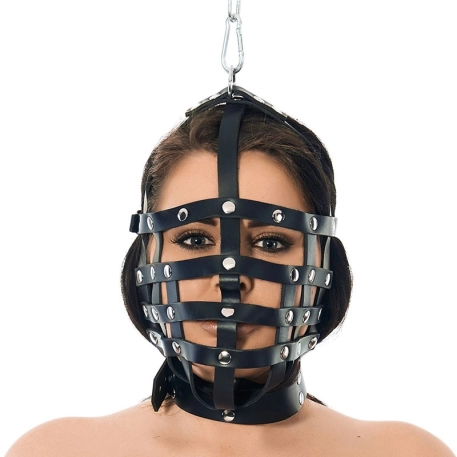 BDSM Muzzle mask with hanging ring on top - Rimba
