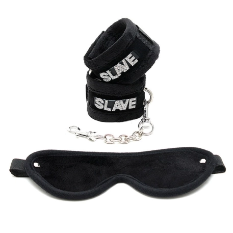 Soft BDSM set SLAVE Black (3 pieces) - Rimba