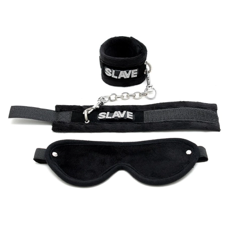 Soft BDSM set SLAVE Black (3 pieces) - Rimba