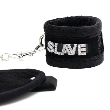 Soft BDSM set SLAVE Black (3 pieces) - Rimba