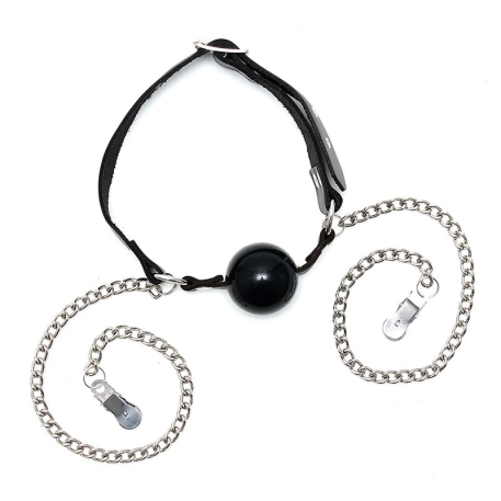 Ball Gag avec pinces à seins - Rimba