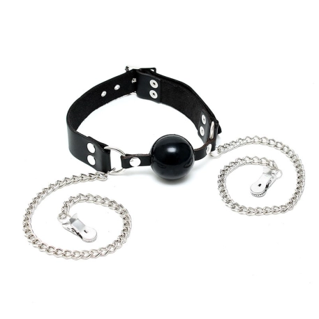 Ball Gag avec pinces à seins - Rimba