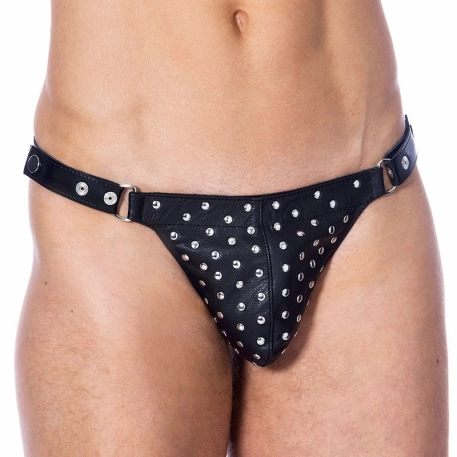 String pour homme en Cuir avec rivets - Rimba