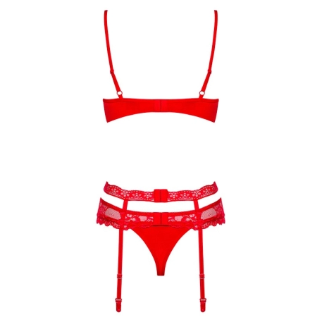 Ensemble de lingerie sexy Heartina (rouge) - Obsessive