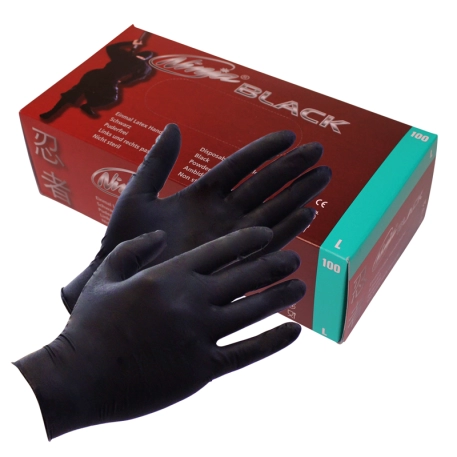 Black Latex Examination Gloves 100pcs.
