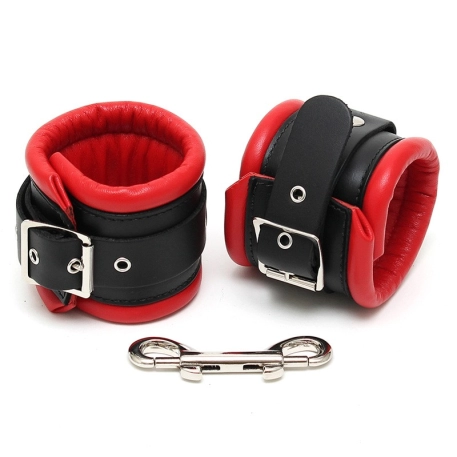 Red leather padded handcuffs (Ankles) - Rimba