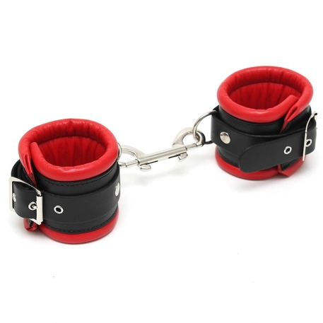 Red leather padded handcuffs (Ankles) - Rimba