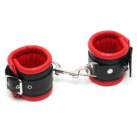 Red leather padded handcuffs (Ankles) - Rimba