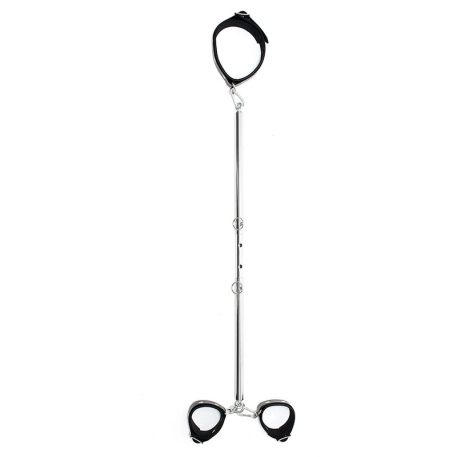 Adjustable spreader bar with leather handcuffs (55-85 cm) - Rimba