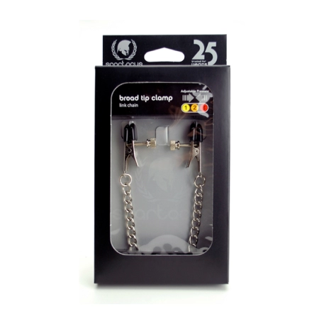 Pinze per capezzoli larghe con catenella – Spartacus Broad Tip