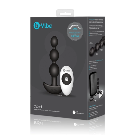 Chapelet anal vibrant avec télécommande - B-Vibe triplet Noir