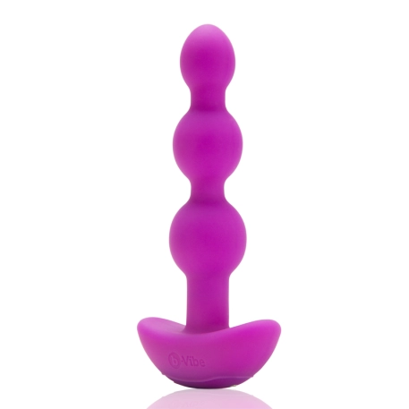 Vibrating Beads with remote control - B-Vibe triplet Fuchsia