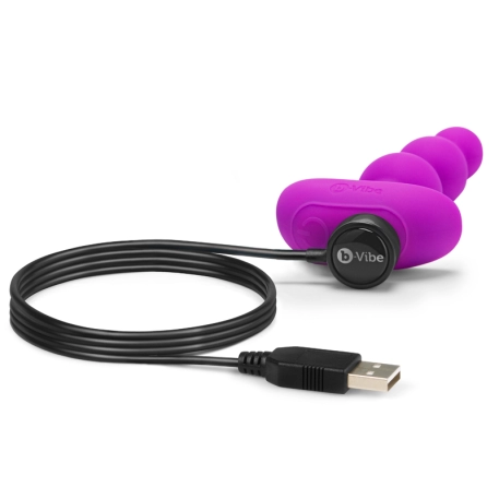 Vibrating Beads with remote control - B-Vibe triplet Fuchsia