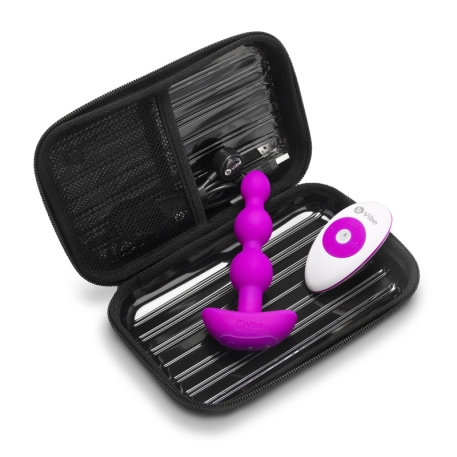 Vibrating Beads with remote control - B-Vibe triplet Fuchsia