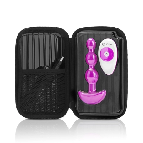 Vibrating Beads with remote control - B-Vibe triplet Fuchsia