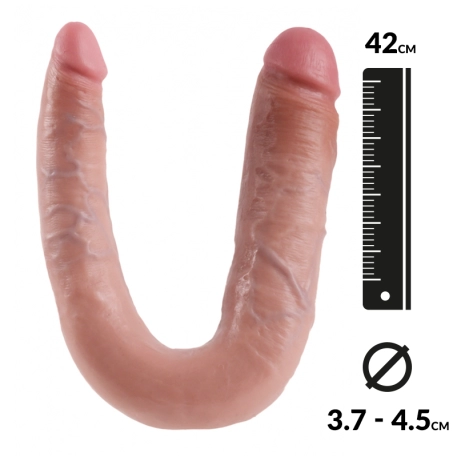 Godemichet réaliste courbé Grand - King Cock Double Trouble