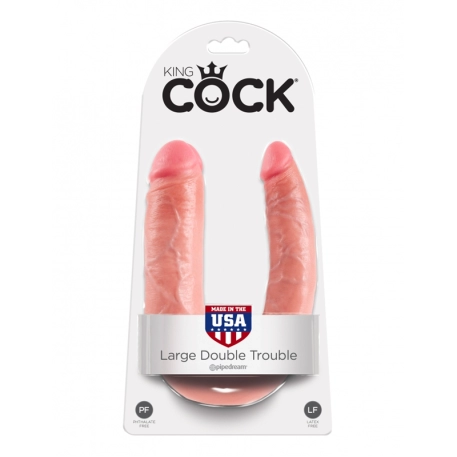 Godemichet réaliste courbé Grand - King Cock Double Trouble