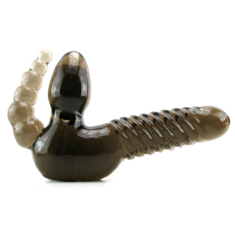 Double dildo avec stimulateur anal 