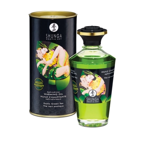 Huile chauffante aphrodisiaque Shunga - Thé Vert Exotic