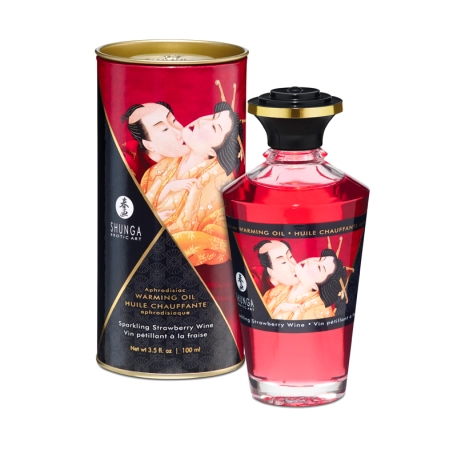 Huile chauffante aphrodisiaque Shunga - Fraise Champagne
