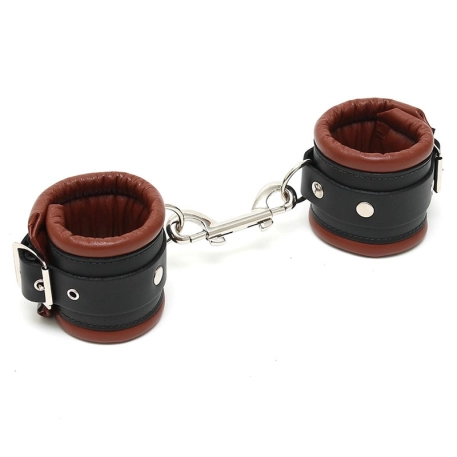 brown leather padded handcuffs - Rimba
