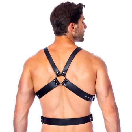 Harnais BDSM en cuir avec cockring (homme) - Rimba