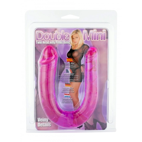 Mini Twin Head Jelly Veined Double Dong
