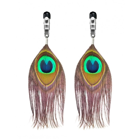 Nipple Clamps with peacock feathers - Rimba