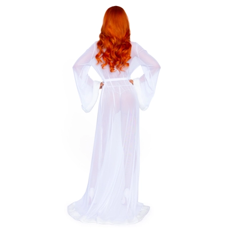 Langes sexy transparentes Kleid & String (Weiß) - Leg Avenue