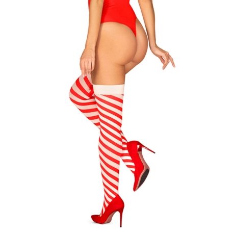 Bas sexy Kissmas Stockings (rouge) - Obsessive