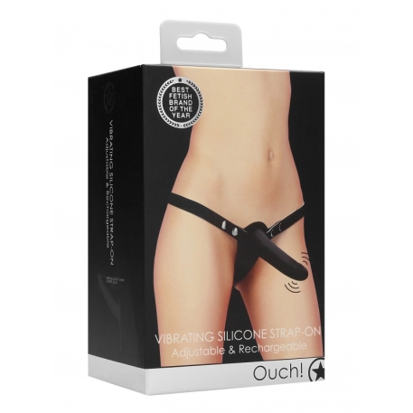 Vibrierend Gürtel Dildo Silicone Strap-On Adjustable - Ouch
