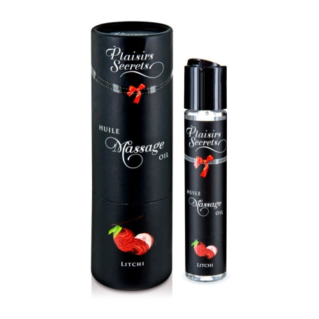 Huile de massage comestible Litchi - Plaisirs Secrets