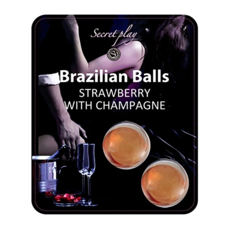 2x Brazilian Balls - intimate lube Strawberry & Champagne