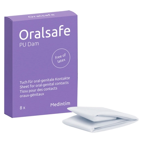 Oral Safe diga orale Latex Free (Vanilla) 8 pezzi.