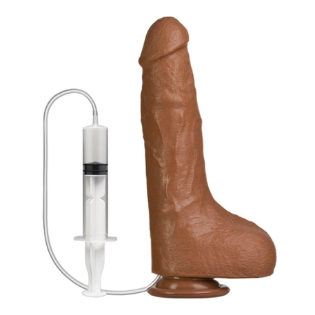 Bust It Strap-On-Me (gode qui éjacule) 15cm (Brun) - Doc Johnson