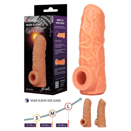 Gaine de pénis grossissante Nude Sleeve 001 (M) - Kokos