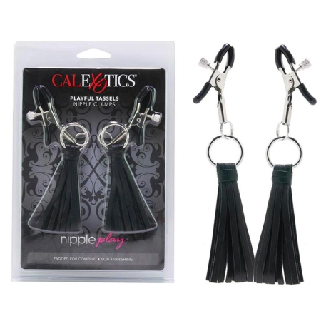 Nipple clamps with little whips (Black) - CalExotics
