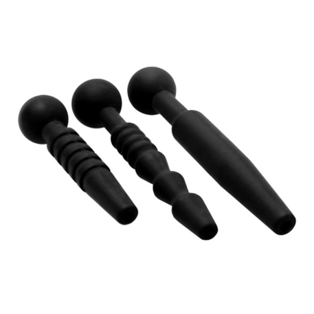 Sonda uretrale in silicone Dark Rods Set di 3 - Serie Master